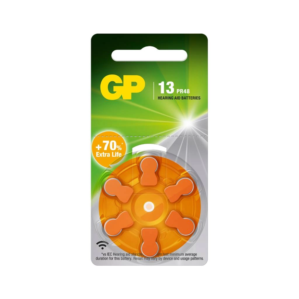 Batteria Acustica 1,45V ZA13 / PR48 (Blister 6 Pezzi), vista frontale blister