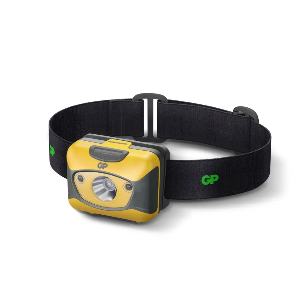 Lampada Frontale LED 300LM con 3 Batterie AAA Incluse, vista angolata frontale