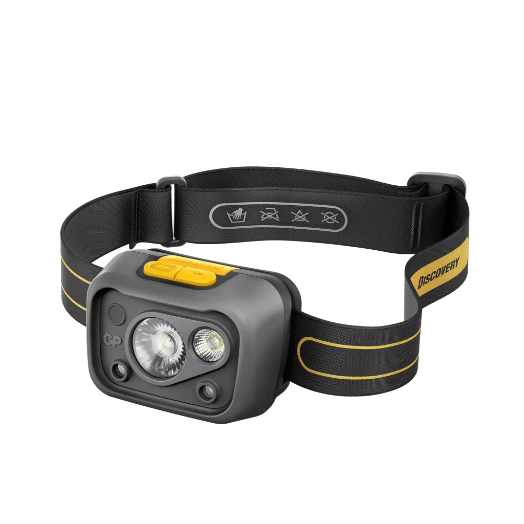 Lampada Frontale LED 375LM con 3 Batterie AAA Incluse, vista frontale angolata