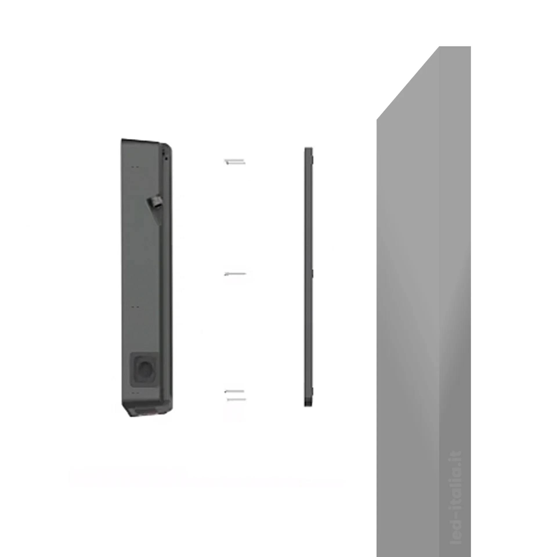 Piastra di Montaggio Hypercharger HYC50 per Installazione a Parete, vista dei componenti per montaggio