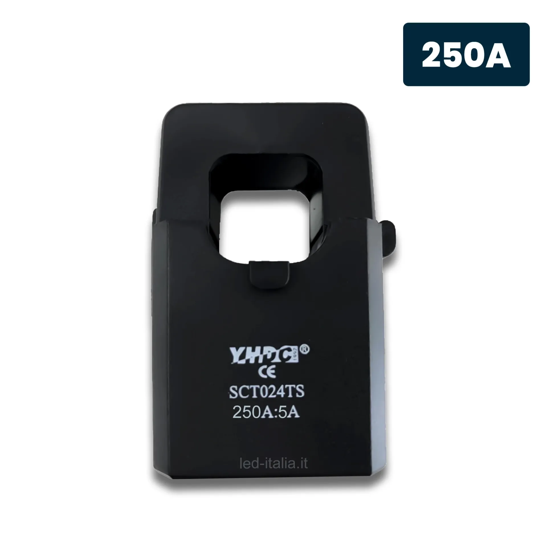 Trasformatore Amperometrico Toroidale (TA/CT), Misurazione della Corrente fino a 250A per Impianti Fotovoltaici, vista frontale