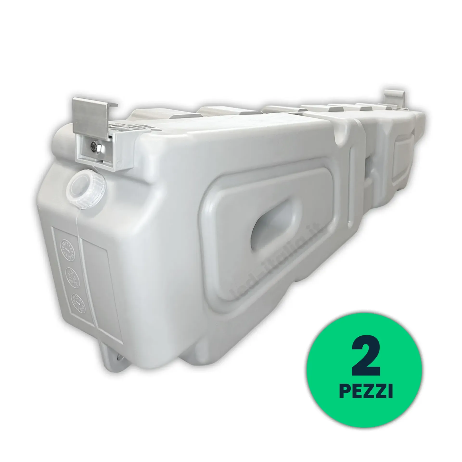 Zavorra per Pannelli Solari in HDPE 27 Gradi Riempibile ad Acqua (60kg) per Tetti Piani 2PZ, vista angolata